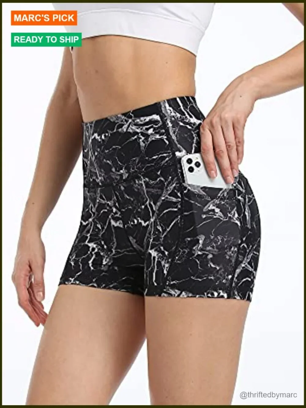 High Waist Athletic Shorts for Women Yoga Running Shorts with Deep Pockets - Picture 6 of 6